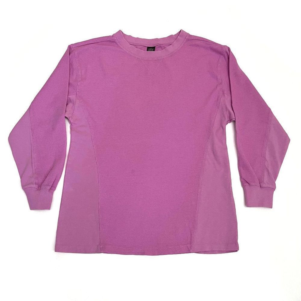 Women's Size M Long Sleeve Oversized Thermal T-Shirt Top - Lilac - Wild Fable